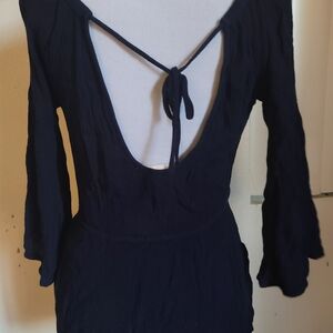 Navy Blue Open Back Dress
